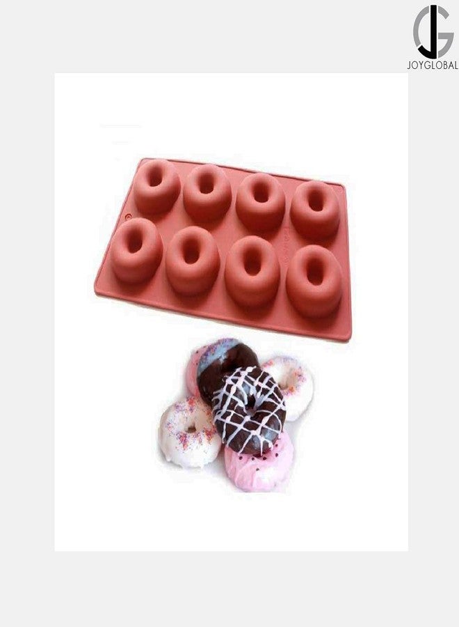 JoyGlobal Silicone 8 Cavity Donut Shape Soap Mold for Bread Muffin Soap All Purpose Baking Mould (Output Weight Approx : 45 Grams) - Image 4