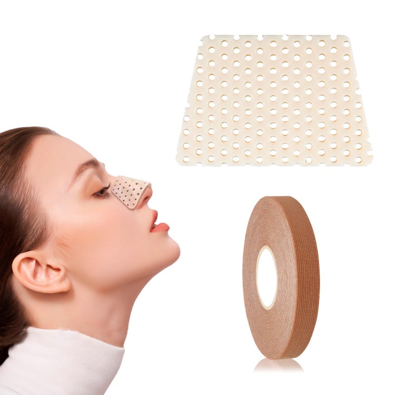 CZMZHFC Thermoplastic Nasal Splint & Facial Lift Tape,Alcohol-Free,Electricity-Free Nose Fixation&Lifting Kit,Reusable Trapezoidal Nose Clip&Elastic Bandage,Beauty Care Accessories for Daily Use (2-Piece Set) - Image 1