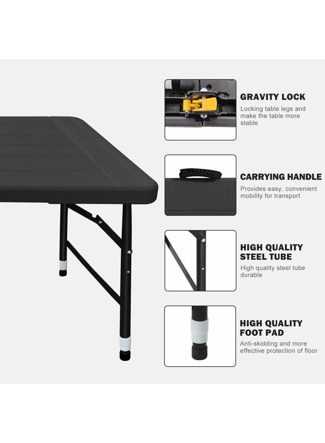 ICSPOID Folding Table, 4FT/6 FT Foldable Table with Carrying Handle, Steel Legs Heavy Duty Portable Utility Table for Party, Dining, Wedding, Events, Picnic Indoor, Outdoor, Camping - Image 3