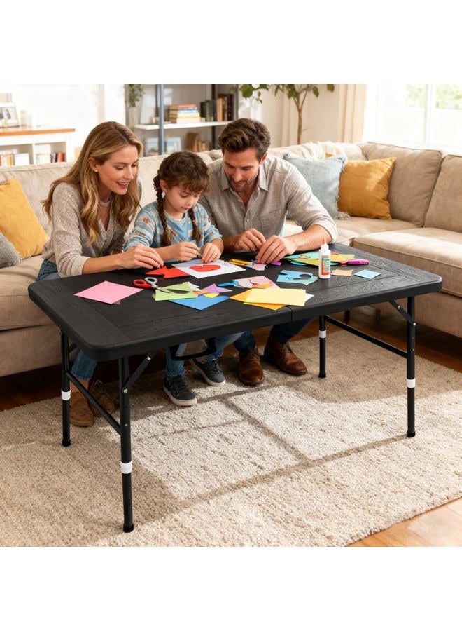 ICSPOID Folding Table, 4FT/6 FT Foldable Table with Carrying Handle, Steel Legs Heavy Duty Portable Utility Table for Party, Dining, Wedding, Events, Picnic Indoor, Outdoor, Camping - Image 4