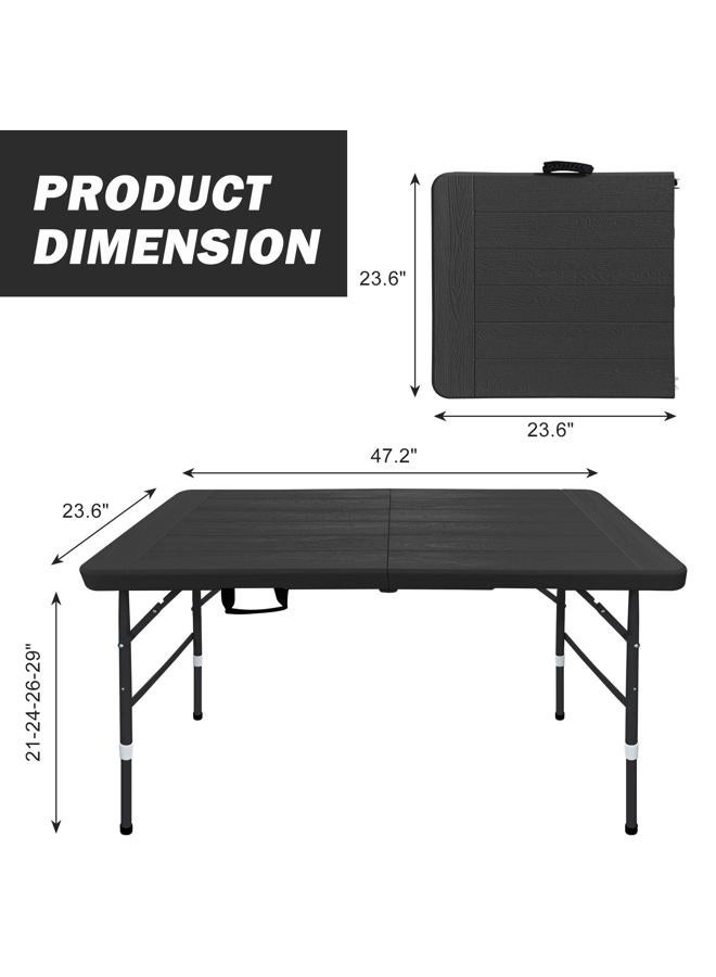 ICSPOID Folding Table, 4FT/6 FT Foldable Table with Carrying Handle, Steel Legs Heavy Duty Portable Utility Table for Party, Dining, Wedding, Events, Picnic Indoor, Outdoor, Camping - Image 2