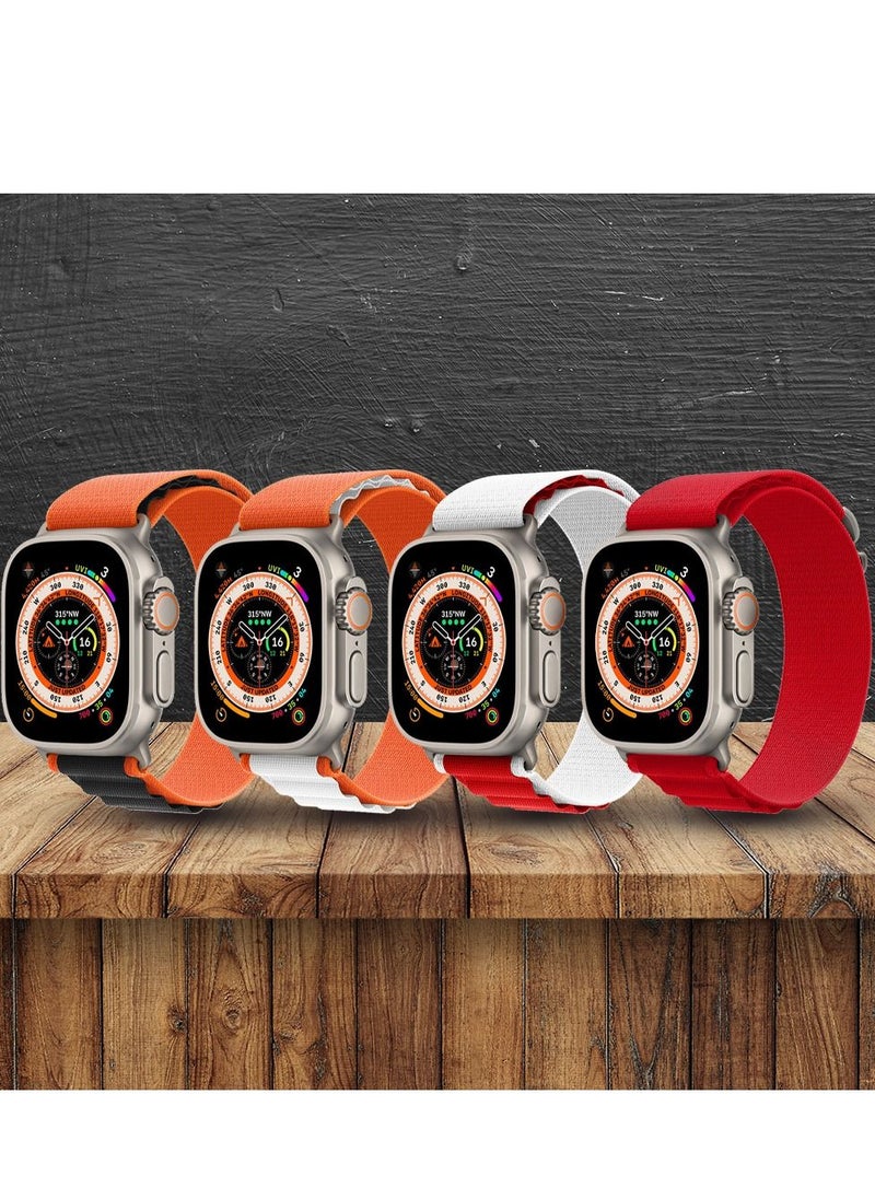 CATANES - 4 Pack For Apple Watch Band 49mm 45mm 44mm 42mm Alpine Loop Band Women Men Adjustable with Metal G-Hook Strap for iWatch Ultra Series SE 8/7/6/5/4/3/2/1 Multicolour - Image 1