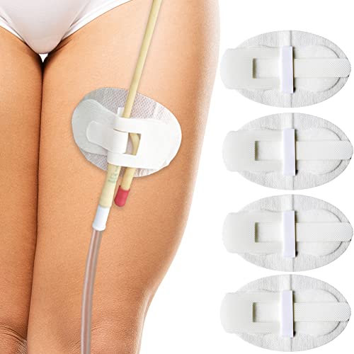EaseCare 5PCS Foley Catheter Stabilization Device Urinary Leg Bag Holder Legband Sticker for Peg/G/J Feeding Tube, Breathable Foam Anchor Hook and Loop Adhesive, Individually Packaged - Image 1