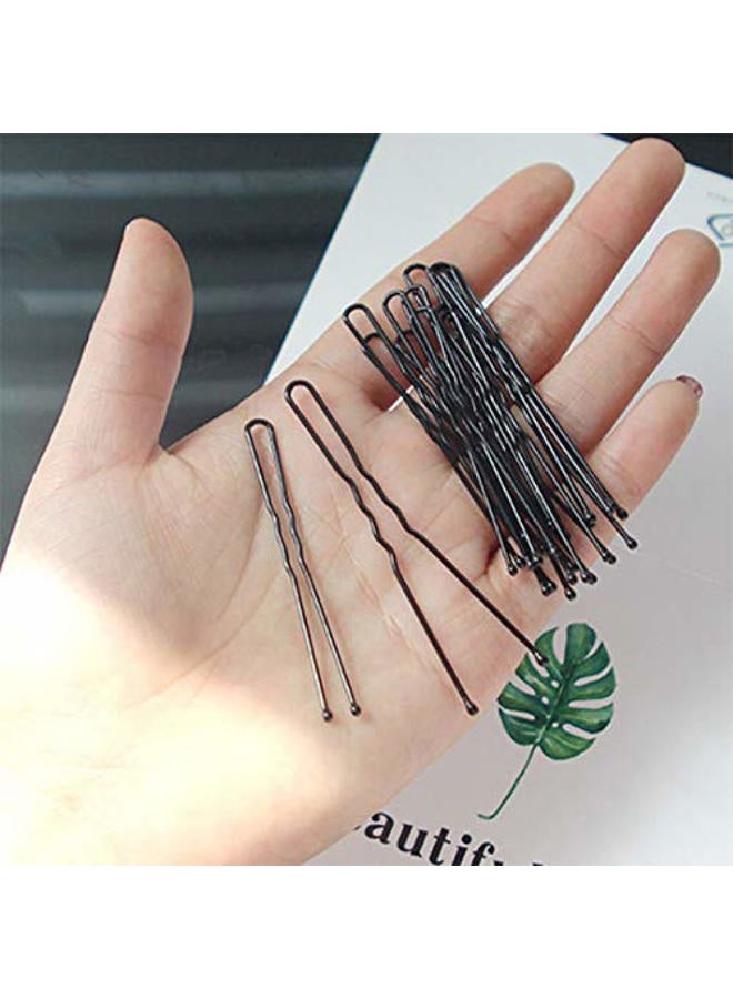 Lelines Black Hair Pins, 50 Pack of U Shaped Pins, Bun Hair Pin Kit for Women Girls, 2.4 inches - Image 4