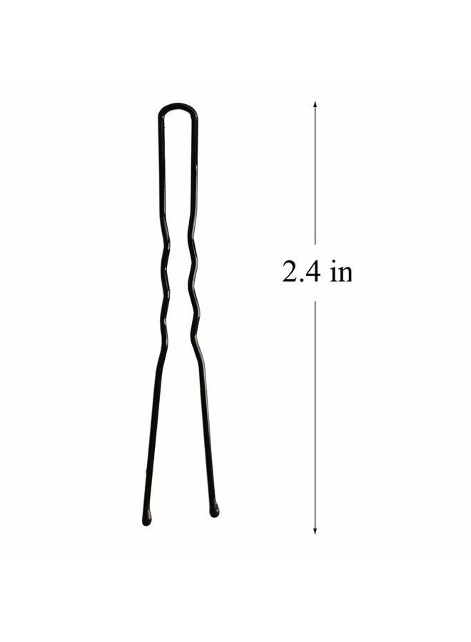 Lelines Black Hair Pins, 50 Pack of U Shaped Pins, Bun Hair Pin Kit for Women Girls, 2.4 inches - Image 2