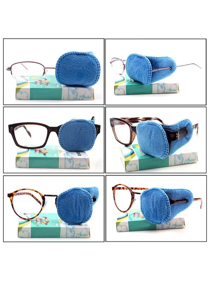 4 Pack Eye Patches for Kids Girls Boys Right  Left Eye Patch for Glasses Lazy Eye Patch for Children Treating Lazy Eye Amblyopia Strabismus and After Surgery Full Coverage (Blue)