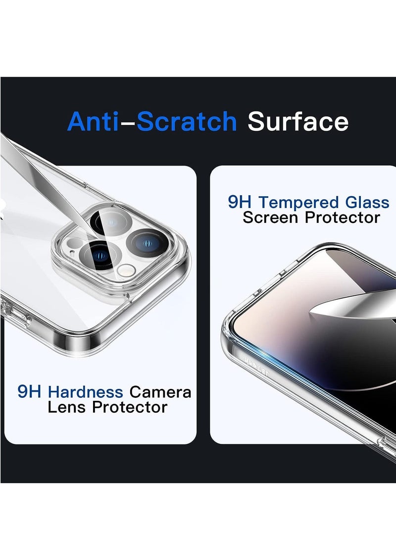 Raxoom 3 in 1 Case for iPhone 14 Pro Max 6.7-Inch, with 2-Pack Screen Protector and Camera Lens Protector, Non-Yellowing Shockproof Bumper Phone Cover, Full Coverage Tempered Glass Film (Clear) - Image 5