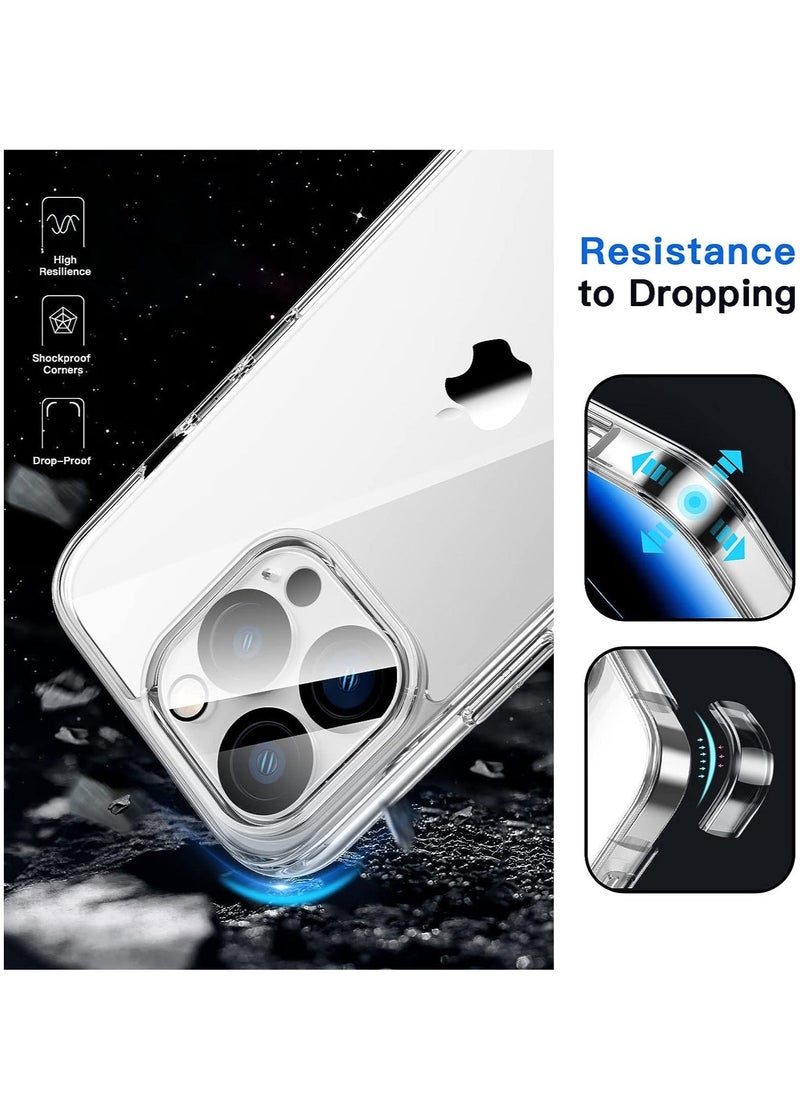 Raxoom 3 in 1 Case for iPhone 14 Pro Max 6.7-Inch, with 2-Pack Screen Protector and Camera Lens Protector, Non-Yellowing Shockproof Bumper Phone Cover, Full Coverage Tempered Glass Film (Clear) - Image 3