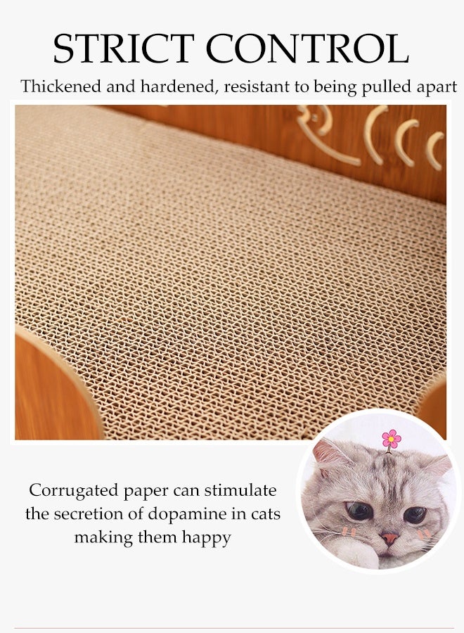 DUNISO لوحة خدش قطط 2 في 1 عش مخالب القطط 2 طبقات لوحة خدش قطط متينة وسادة خدش قابلة لإعادة التدوير سرير خدش كبير للقطط الداخلية خدش خشبي للقطط لطحن المخالب، اللعب، النوم والراحة - Image 5