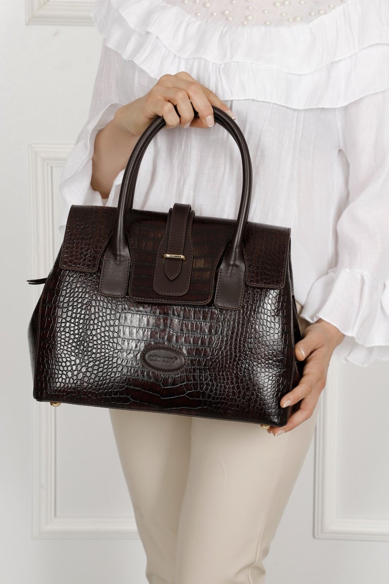 Gönderi(r) Gon Platinum Genuine Leather Large Size Women's Shoulder and Handbag B8384  - Image 1