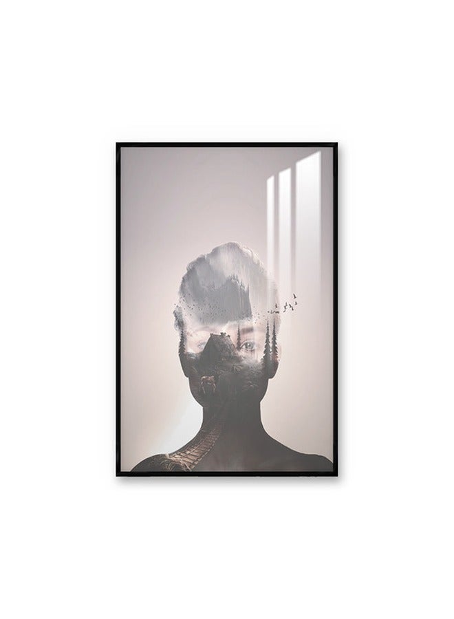 Marktna Decorative Wall Art Painting 120X80Cm With A Woman Design Brown Frame And A Transparent Acrylic Layer 0.5Kg - Image 2