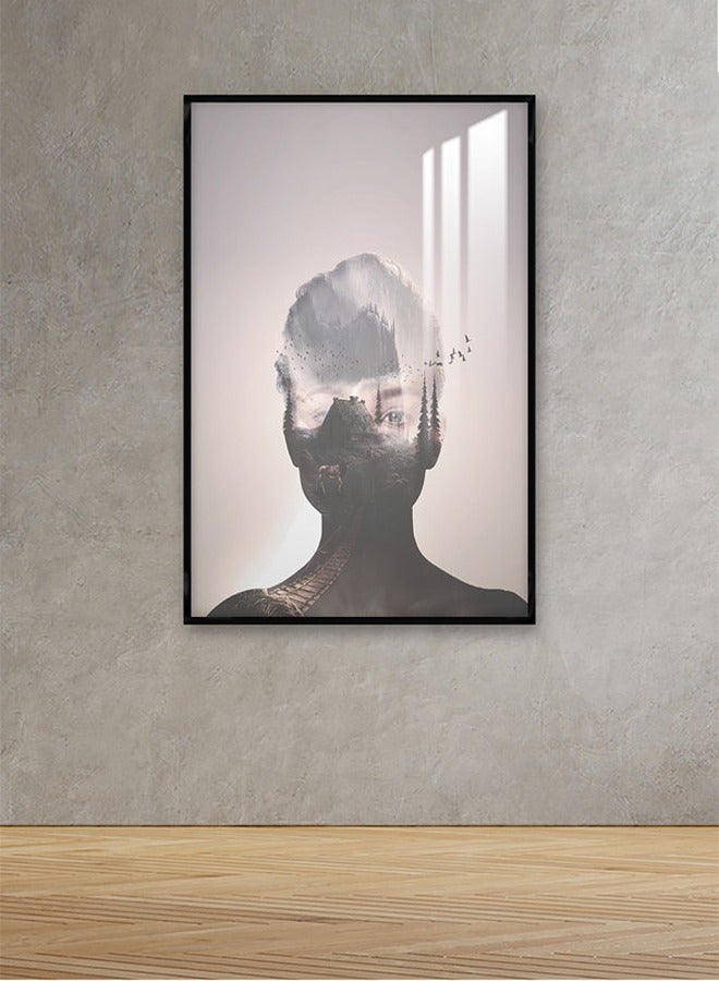 Marktna Decorative Wall Art Painting 120X80Cm With A Woman Design Brown Frame And A Transparent Acrylic Layer 0.5Kg - Image 1