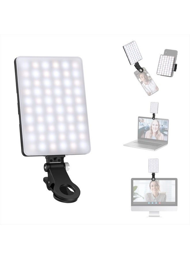 NEEWER LED Video Conference Light Kit with Clip & Phone Holder for iPhone/Tablet/Laptop, Dimmable CRI95+/3 Light Modes/Built in 2000mAh Battery for Zoom Calls/Remote Working/Live Stream/Selfies/TikTok - Image 1