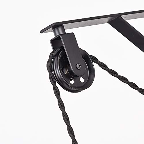 Topotdor Wall Mount Bracket and Pulley Set of 2 for Vintage Farmhouse Hanging Lighting DIY Industrial Pendant Light Fixture (Black) - Image 3