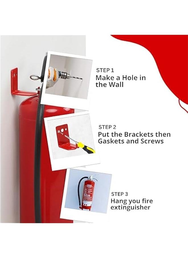 Fire Extinguisher Mount, Wall Hook, Fire Extinguisher Bracket up to 40 lbs Extinguishers, Suitable for Big and Small Fire Extinguishe (4 Brackets)