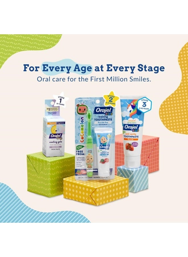 Orajel جل تبريد للأطفال خلال النهار والليل لآلام التسنين، خالي من الأدوية، العلامة التجارية الموصى بها من قبل أطباء الأطفال رقم 1 لآلام التسنين*، أنبوبان 0.18 أونصة - Image 5