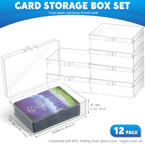 Vicenpal 12 Pcs Playing Card Boxes Clear Plastic Deck Cases Trading Card Storage Boxes Game Cases Holder 405 x 291 x 135 Inch - Image 3