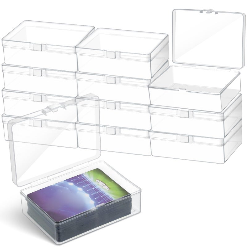Vicenpal 12 Pcs Playing Card Boxes Clear Plastic Deck Cases Trading Card Storage Boxes Game Cases Holder 405 x 291 x 135 Inch - Image 2