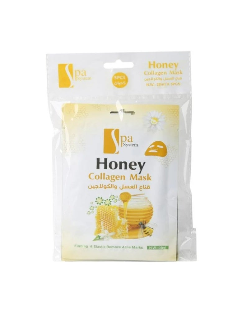 Spa System Honey & Collagen Face Mask - 28ml × 5 pcs