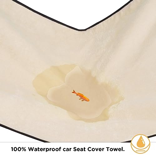 DREAMANIA Waterproof Seat Cover Towel, 2PCS Premium Sweat Carseat Protector, Perfect for Universal Anti-Slip Car Truck SUV Seat, Great for Surfing Yoga Gym Workout, Tan - Image 5