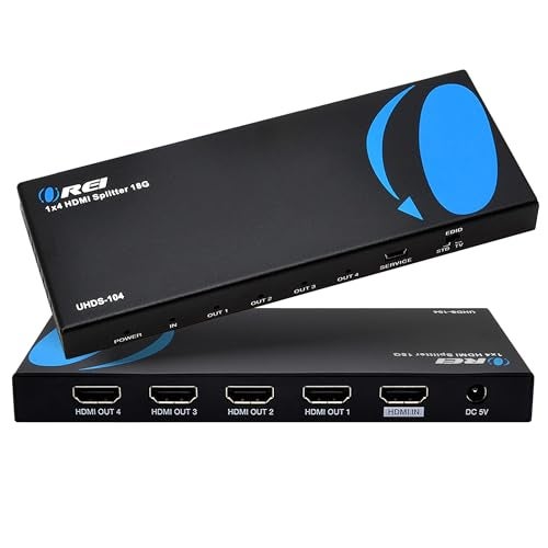 OREI HDMI Splitter 1 in 4 Out 1x4 4K60Hz HDMI 20 UHD Powered 4Port HDMI Splitter with HDCP 22 EDID Management 18Gbps Bandwidth 4Way Output for TV Fire Stick PS5 Bluray - Image 1