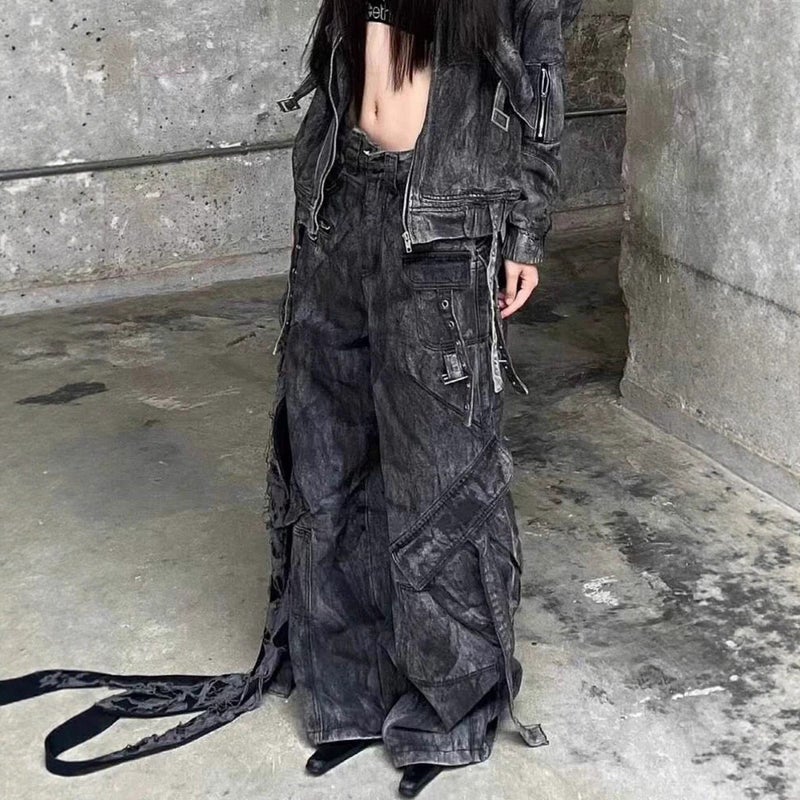 Unisex Classic Denim Jeans Loose Fit Daily Outdoor Wear - Image 3