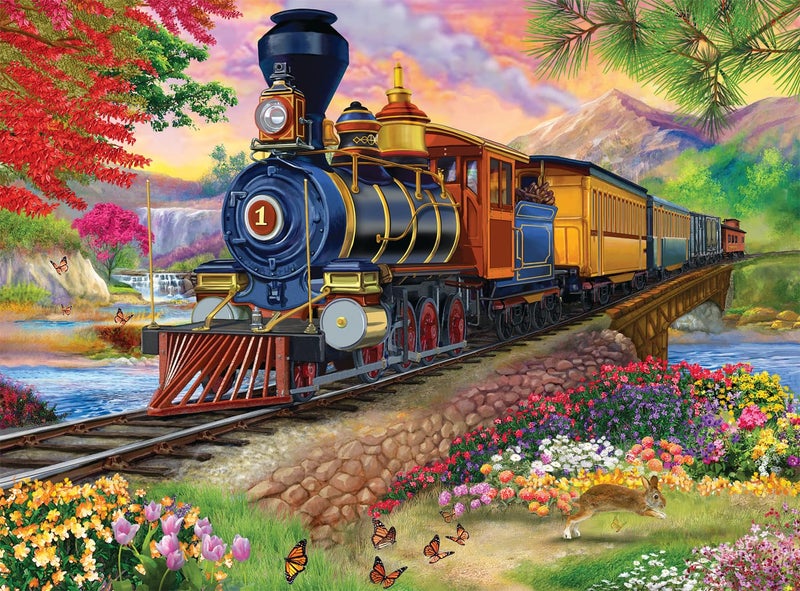 Buffalo Games Bigelow Illustrations Scenic Steam Engine 1000 Piece Jigsaw Puzzle for Adults Challenging Puzzle Perfect for Game Nights Finished Size is 2675 x 1975 - Image 1