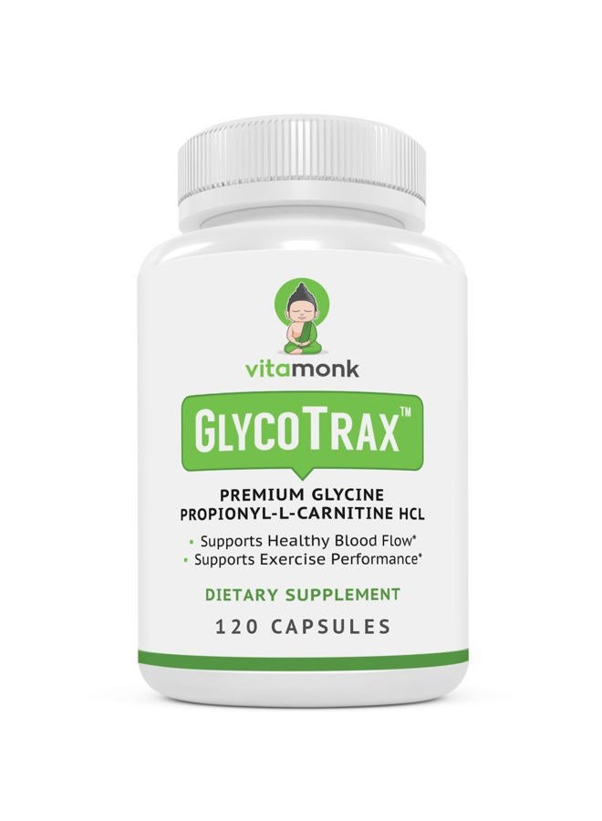 VitaMonk GlycoTrax™ GPLC Extra Large Bottle - 120 Capsules of High-Absorption Glycine Propionyl-L-Carnitine with No Artificial Fillers - Glycine Propionyl L Carnitine Supplement - Image 1