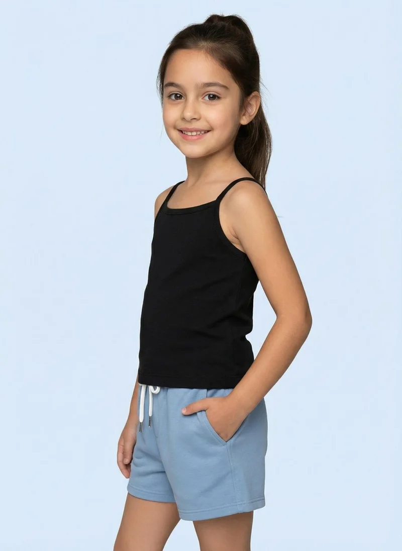 نوتيناتي Nautinati Girls' 100% Cotton Pack of 3 Solid Essentials Camisoles