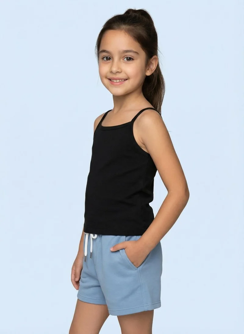 نوتيناتي Nautinati Girls' 100% Cotton Pack of 3 Solid Essentials Camisoles