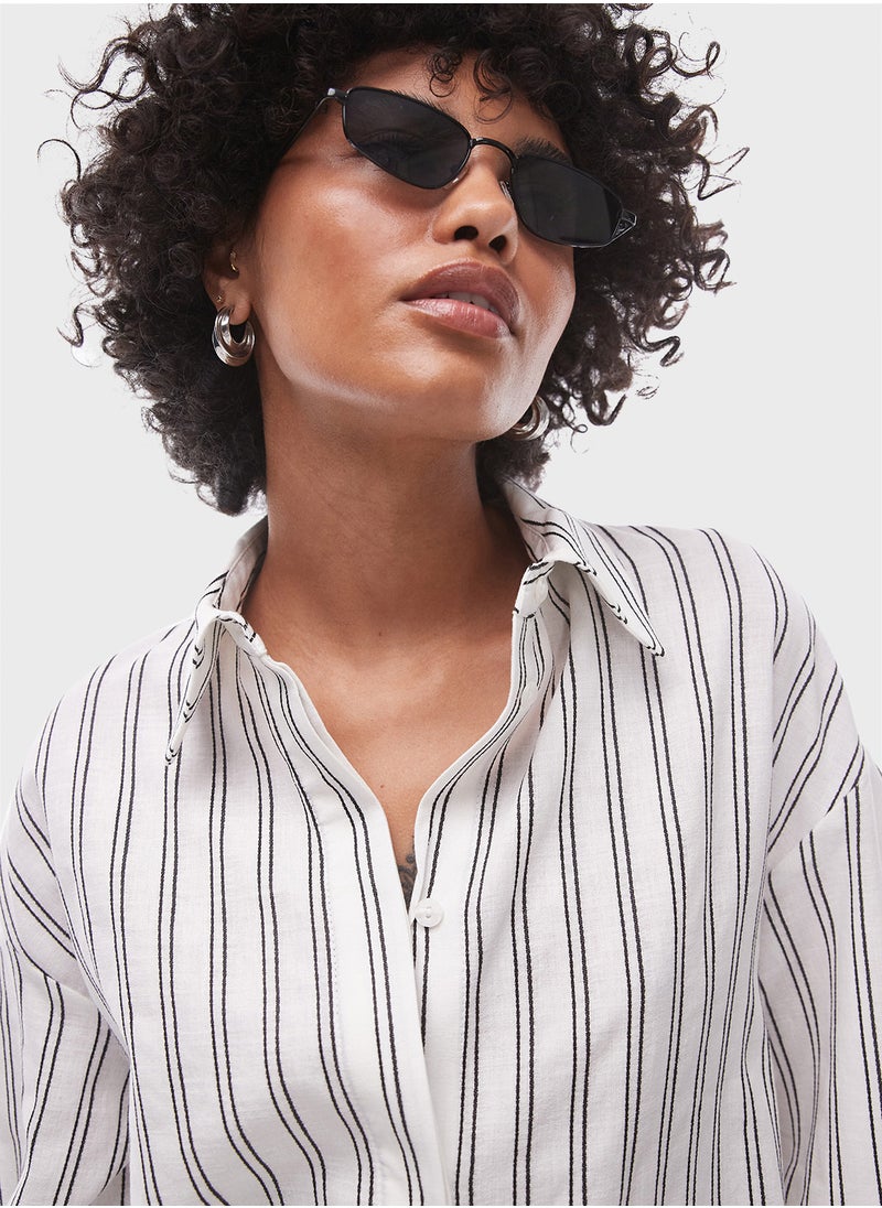 TOPSHOP Topshop co-ord stripe oversized shirt  - Image 3