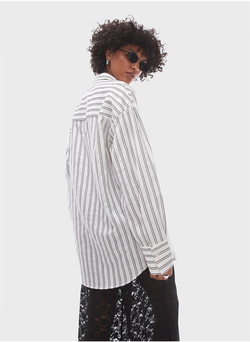 TOPSHOP Topshop co-ord stripe oversized shirt  - Image 2