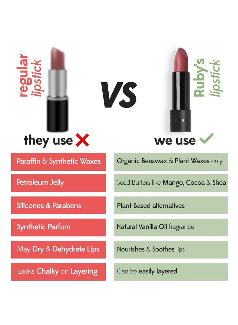 روبيز أورجانيك روج شفاه شبه مطفي، خالٍ من البارابين، بلون البرقوق - 3.7 جرام. - Image 3