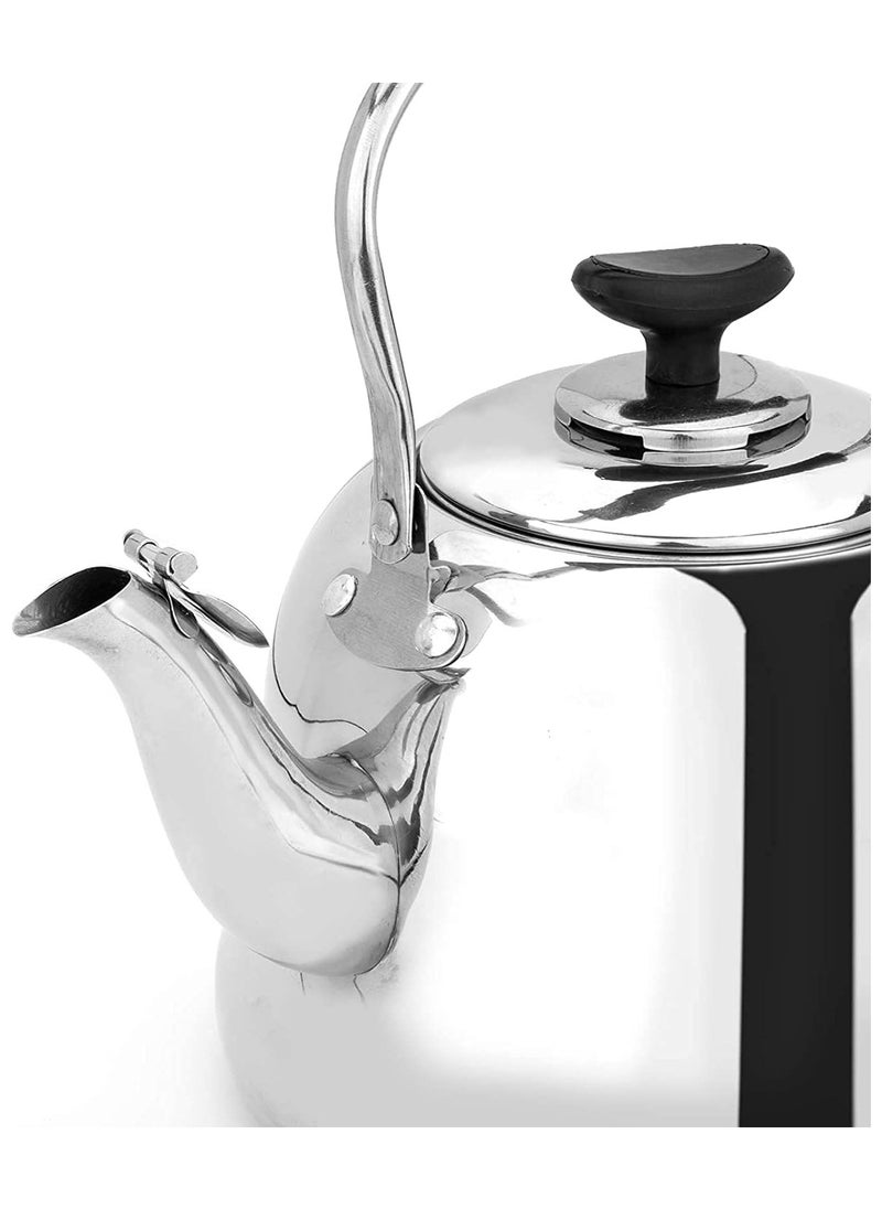 Generic - Stainless steel tea pot with whistle, 1.5 litres, silver sold by Black Fire - Image 1