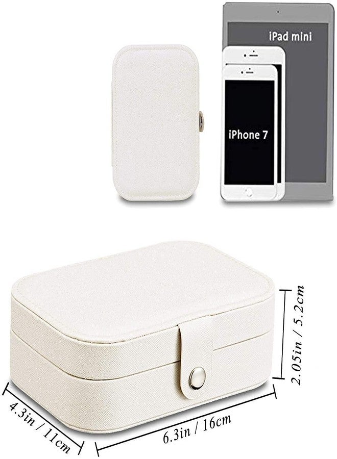 Ghini Women's Mini Jewellery Box Organizer Faux Leather Storage Case Small Portable Jewelry Box for Rings Necklaces Jewelry Gift for Girlfriend & Wife - Image 3