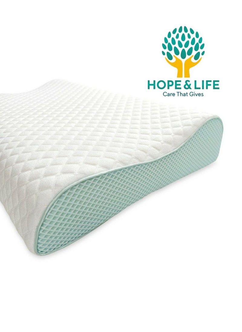Hope And Life - Medical Memory Foam Contour Pillow for Kids and Adults Provides Proper Neck and Cervical Support - 55*35*5/7 cm - Image 1