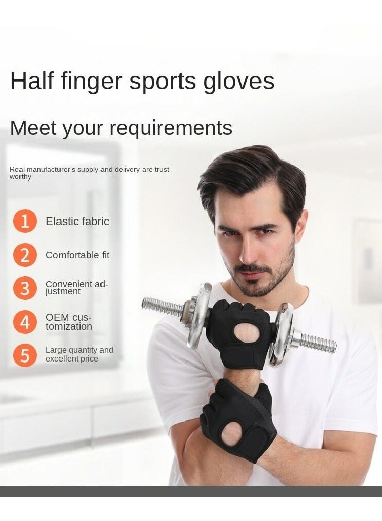 PRO ACTION Workout Gloves, with Palm Protection, Semi Finger Training Gloves, Lightweight Gym Weight Lifting Gloves for Men/Women, Breathable Exercise, Black - Image 3