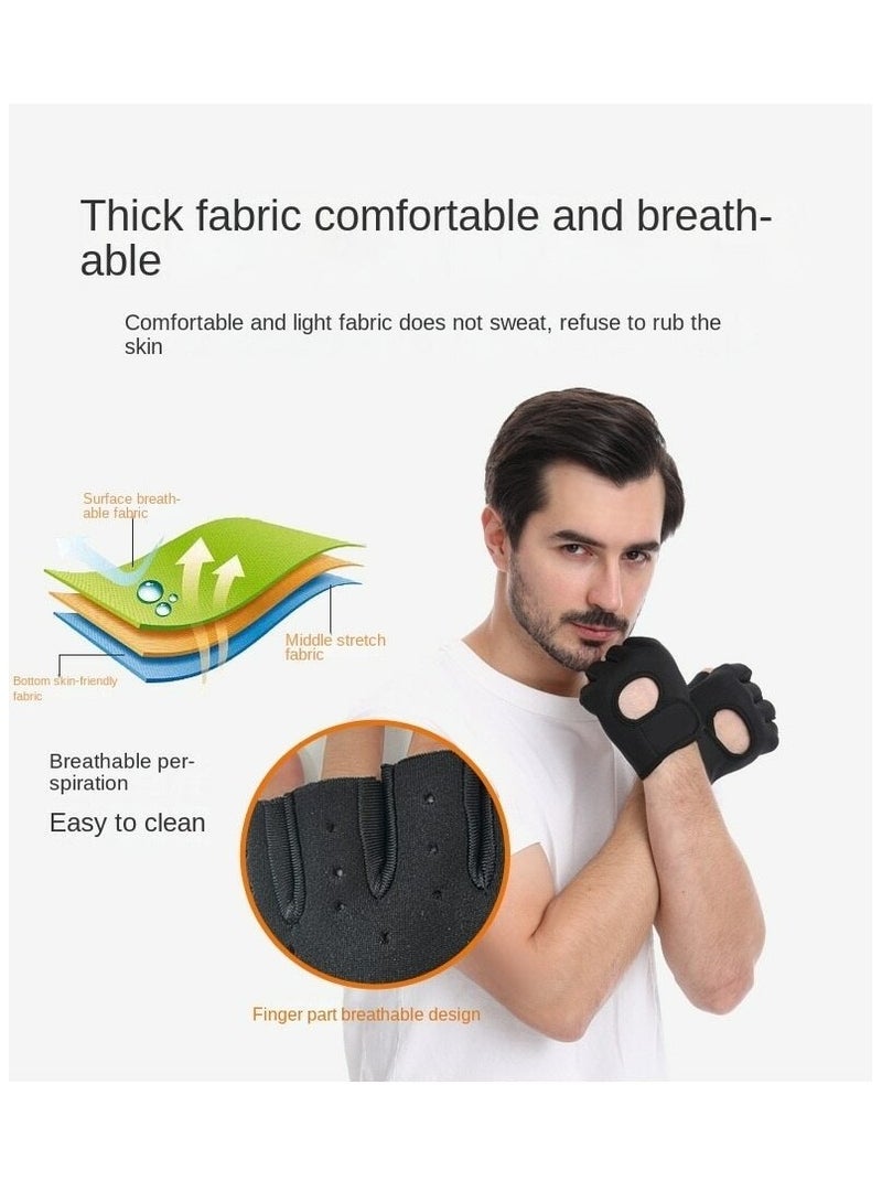 PRO ACTION Workout Gloves, with Palm Protection, Semi Finger Training Gloves, Lightweight Gym Weight Lifting Gloves for Men/Women, Breathable Exercise, Black - Image 4