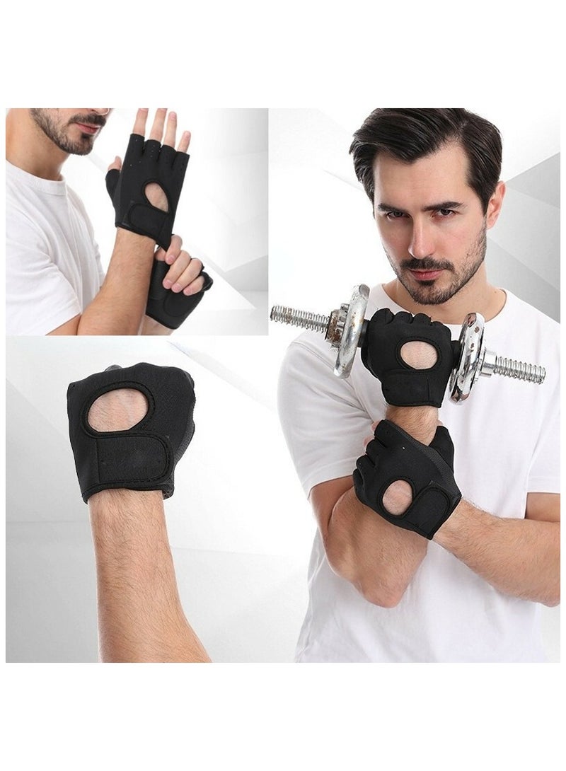 PRO ACTION Workout Gloves, with Palm Protection, Semi Finger Training Gloves, Lightweight Gym Weight Lifting Gloves for Men/Women, Breathable Exercise, Black - Image 5
