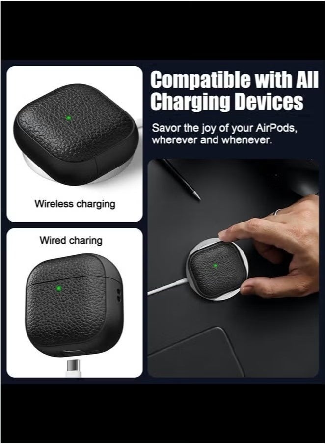 Case for AirPods 4 Case Cover with Keychain, TPU Case Soft Skin Silicone Protective for Apple AirPods 4th Generation Charging Case - Image 2