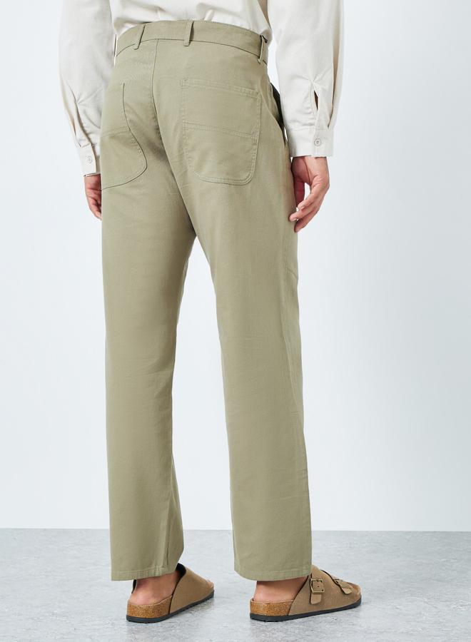 Styli Men Olive Relaxed Fit Chinos - Image 3