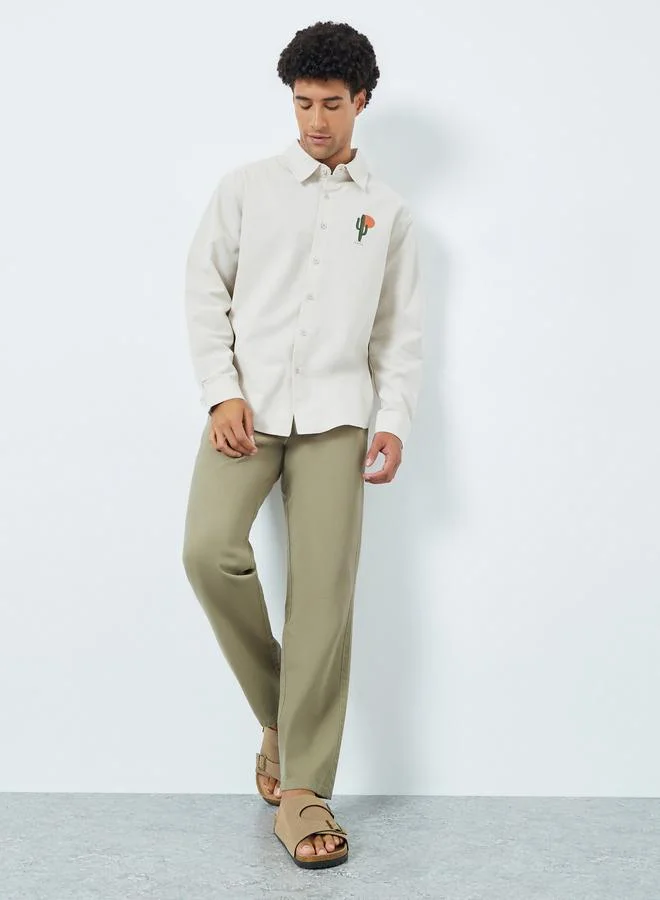 Styli Men Olive Relaxed Fit Chinos