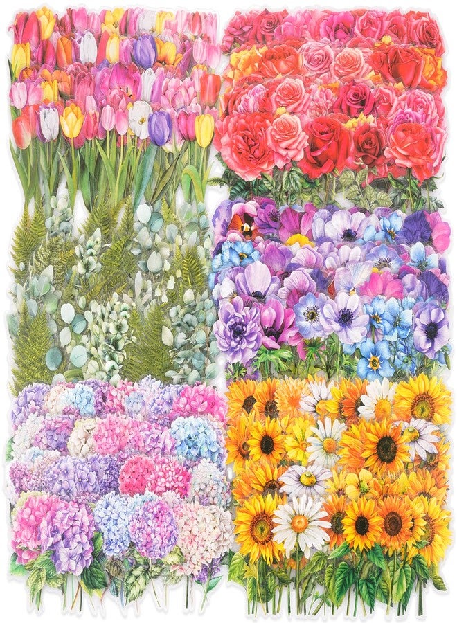 Knaid 600 Pieces Clear Flower Stickers Set, Transparent Floral Botanical Aesthetic Journaling Stickers for Nature Scrapbook Supplies Card Making Junk Journal Bullet Journal Planner - Image 1