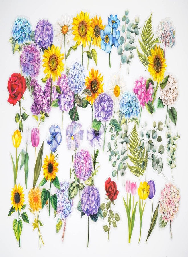 Knaid 600 Pieces Clear Flower Stickers Set, Transparent Floral Botanical Aesthetic Journaling Stickers for Nature Scrapbook Supplies Card Making Junk Journal Bullet Journal Planner - Image 5