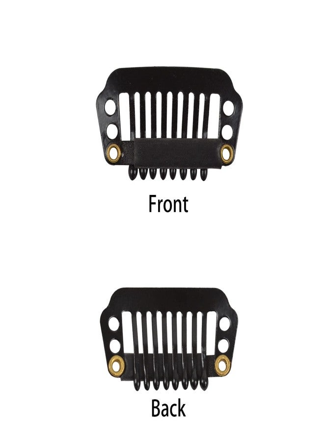 YTBYT 50pcs 28mm 8-teeth Wig Clips: Metal Snap Hair Clips with Rubber Silicone Back for Wigs & Hairpieces (Black) - Image 4