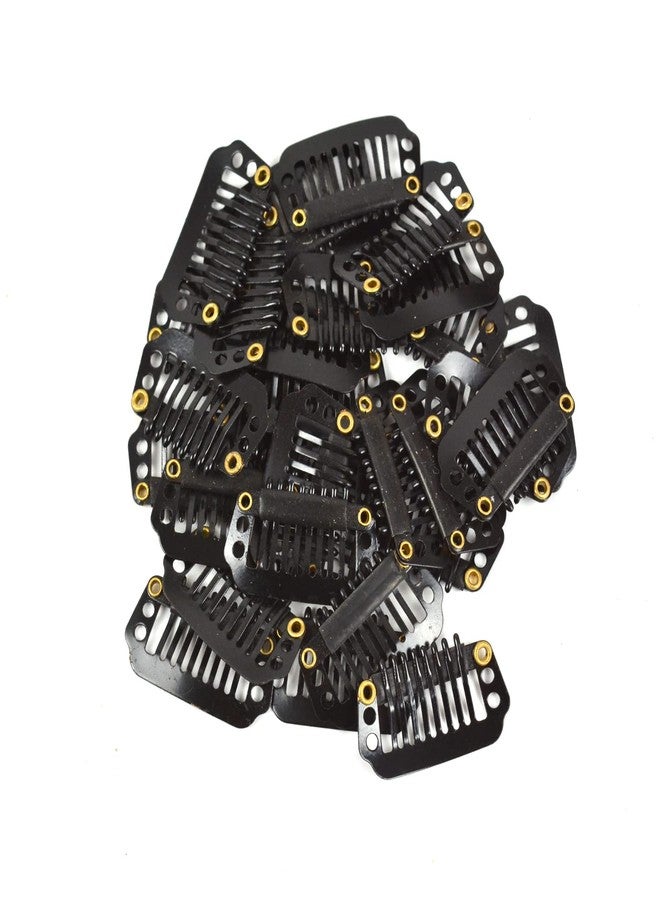 YTBYT 50pcs 28mm 8-teeth Wig Clips: Metal Snap Hair Clips with Rubber Silicone Back for Wigs & Hairpieces (Black) - Image 5