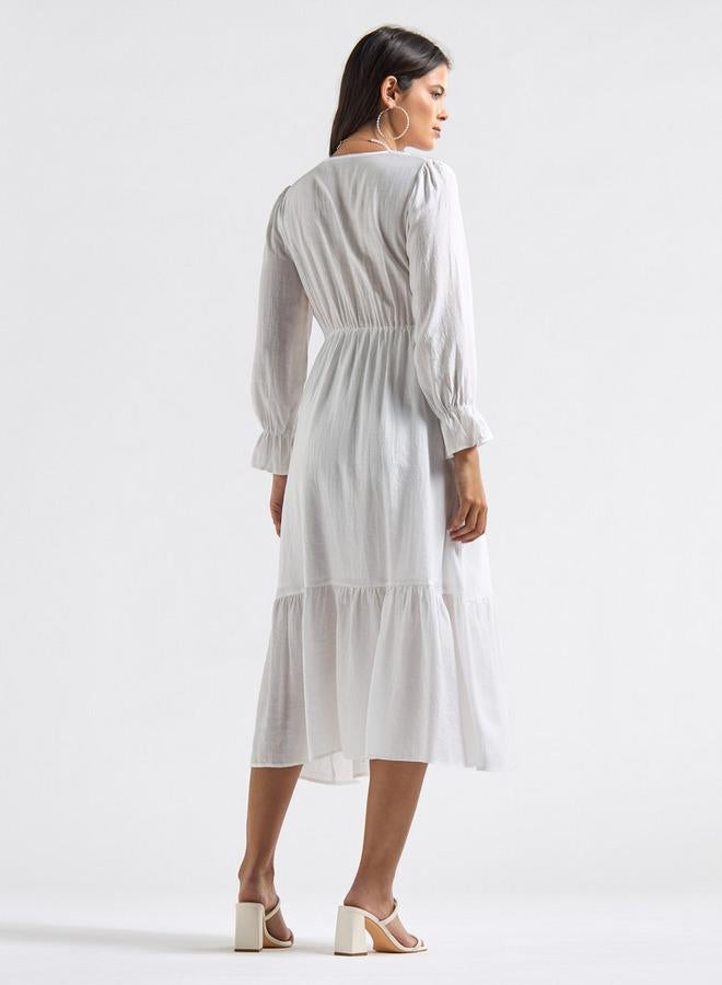 سبلاش فيڤ فستان إيه لاين متعدد التصاميم بياقة مربّعة وأكمام جرس - Image 3