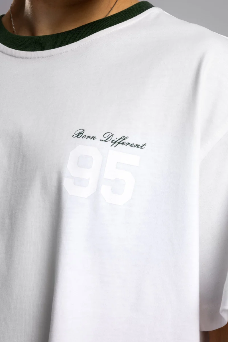 Catch Oversize Contrast Collar Printed T-shirt