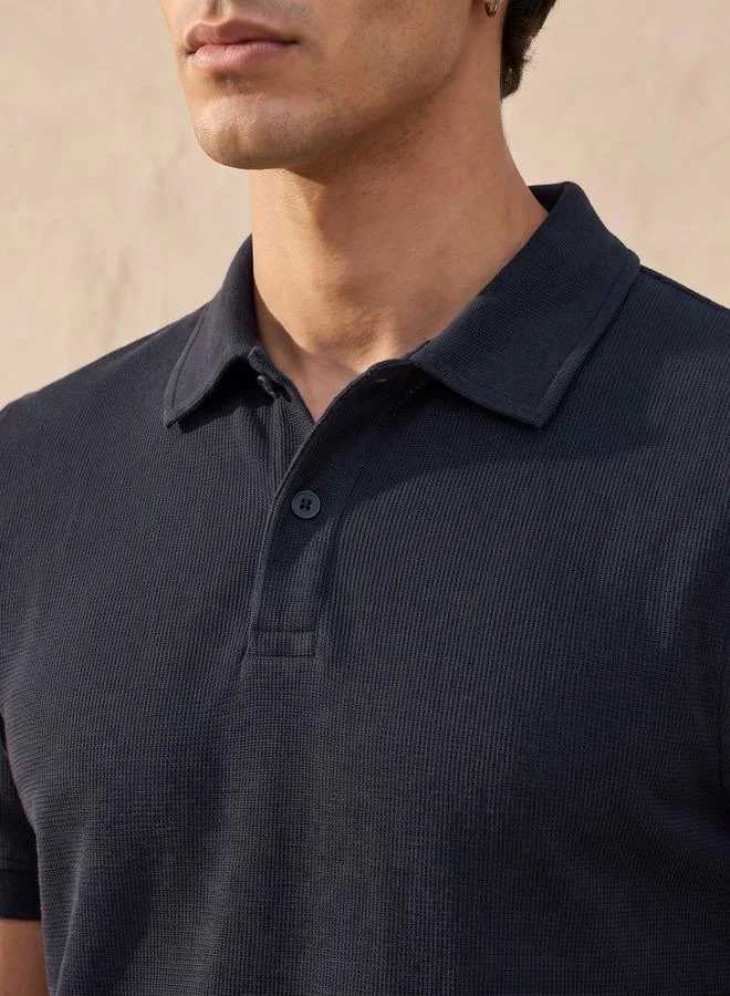 Splash FAV Basic Short Sleeves Textured Polo T-shirt