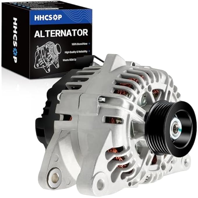 HHCSOP New Alternator Fit for V6 2.7 2.7L 2005 2006 Hyundai Santa Fe, 05 Sonata, 2005-2008 Tiburon, 2005-2009 Tucson, 05-06 Kia Optima Magentis, 2005-2010 Sportage 120Amp 3730037800 11188N 2655524 AVA0066 - Image 1